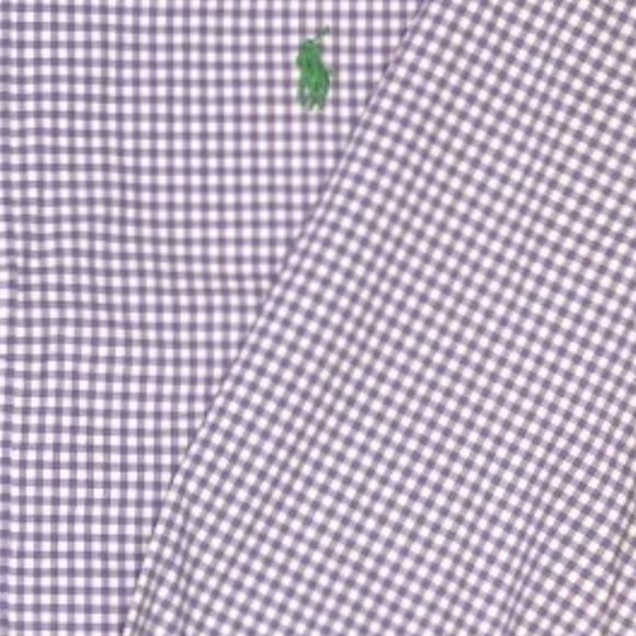 Polo Ralph Lauren Long Sleeve Dress Shirt Purple White Gingham Check Stretch S - Picture 4 of 8